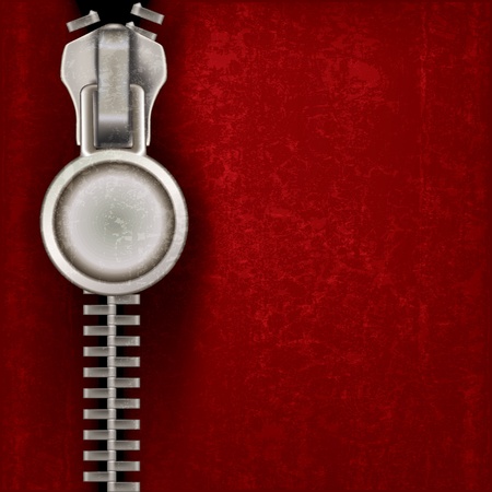 abstract red background with close steel zipperのイラスト素材