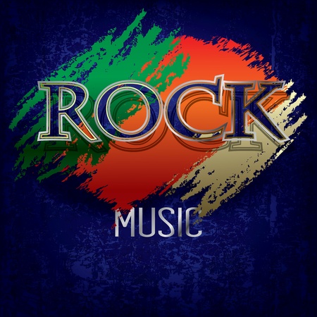 Abstract cracked blue background with the word rockのイラスト素材