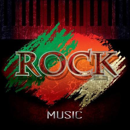Abstract cracked dark background with the word rockのイラスト素材