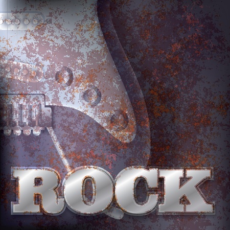 Abstract music rusty background with the guitarのイラスト素材