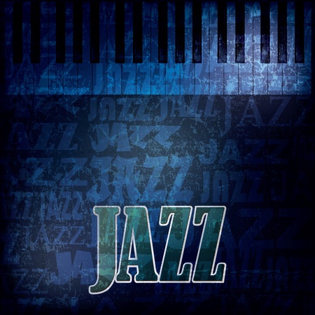 abstract grunge blue background with word jazzのイラスト素材
