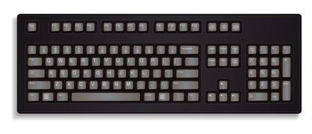 black keyboard isolated on a white backgroundのイラスト素材
