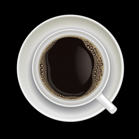 coffee cup isolated on a black backgroundのイラスト素材