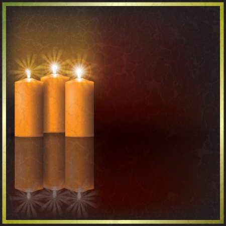 Abstract greeting with Christmas candles on dark backgroundのイラスト素材