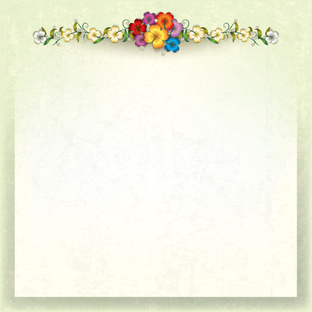 abstract grunge background with floral compositionのイラスト素材