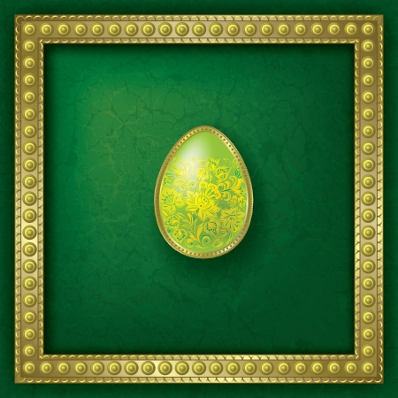 abstract grunge golden frame with easter eggのイラスト素材