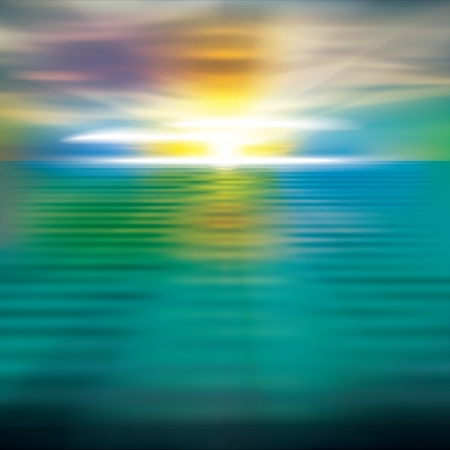 abstract nature background with sea sunrise and cloudsのイラスト素材
