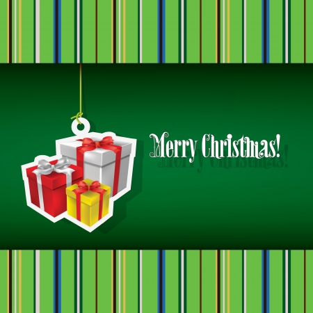 Abstract celebration background with Christmas gifts on greenのイラスト素材