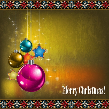 abstract celebration greeting with Christmas decorations and candles on greenのイラスト素材