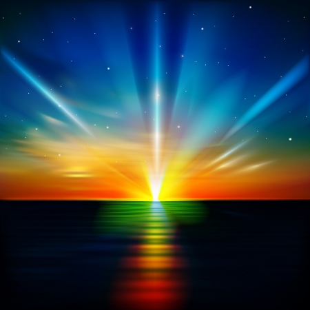 abstract nature background with clouds and ocean sunriseのイラスト素材