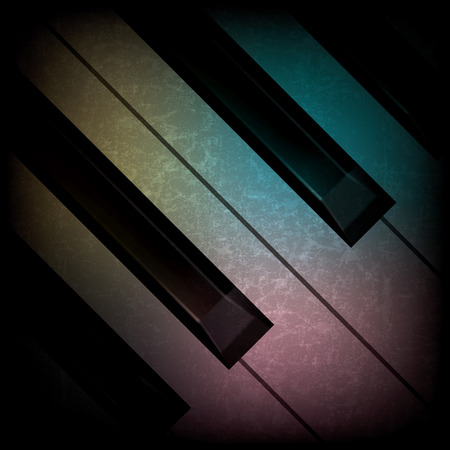 abstract grunge dark music background with piano keysのイラスト素材