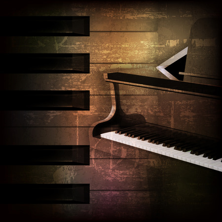 abstract brown grunge music background with grand pianoのイラスト素材