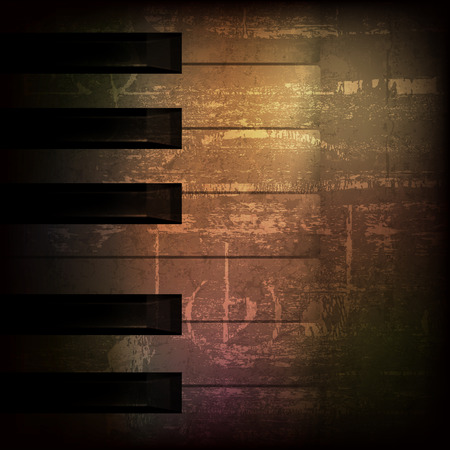 abstract brown grunge music background with piano keysのイラスト素材