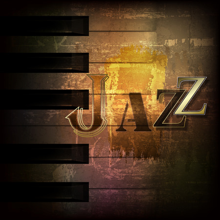 abstract brown grunge music background with word Jazzのイラスト素材