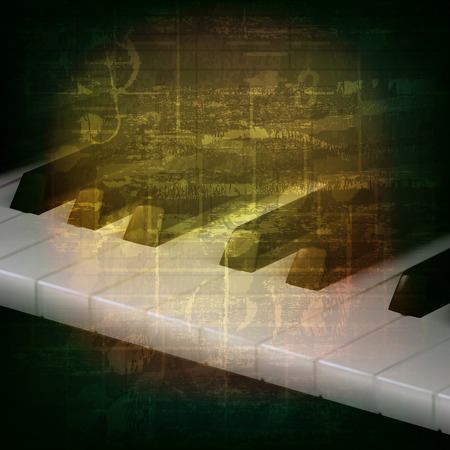 abstract grunge music background with piano keys on greenのイラスト素材