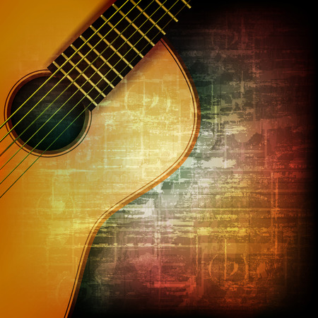abstract music grunge vintage background with acoustic guitarのイラスト素材