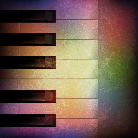 abstract grunge music background with piano on brown vector illustrationのイラスト素材