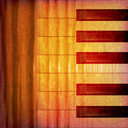 abstract grunge music background with piano keys vector illustrationのイラスト素材