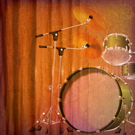 abstract grunge music background with drum kit vector illustrationのイラスト素材
