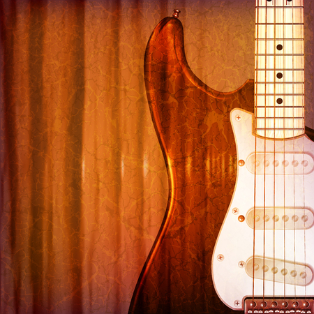 abstract grunge music background with electric guitar vector illustrationのイラスト素材