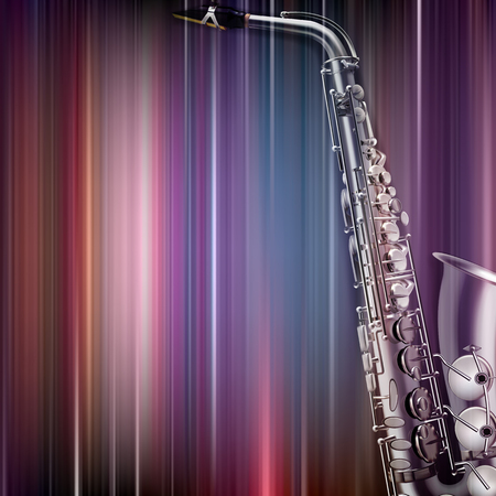 abstract blue music background with saxophoneのイラスト素材