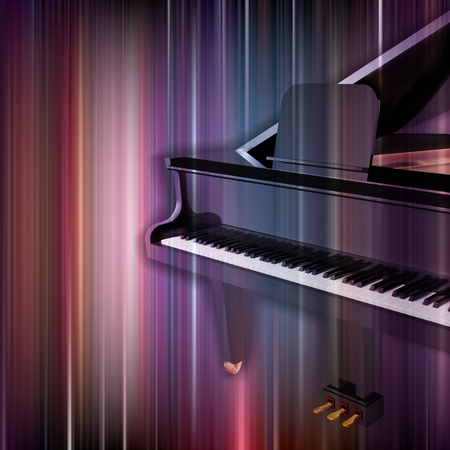 abstract blue music background with grand pianoのイラスト素材
