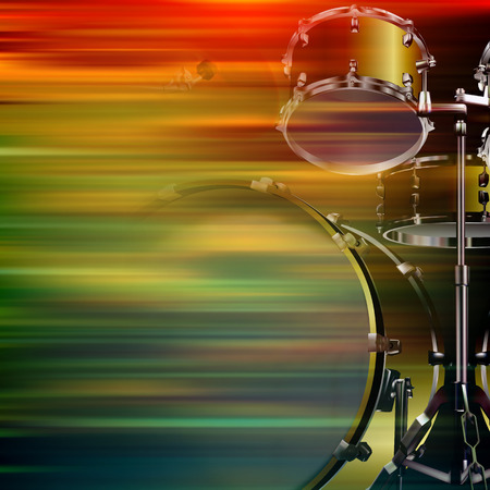 abstract brown motion blur background with drum kitのイラスト素材