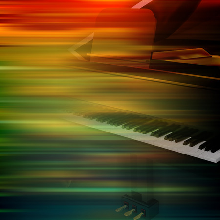 abstract brown motion blur background with grand pianoのイラスト素材
