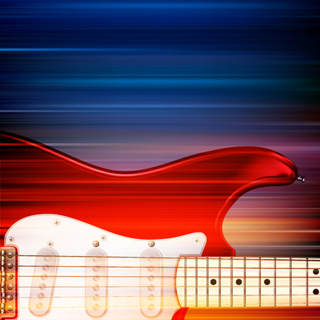 abstract blur music background with electric guitarのイラスト素材