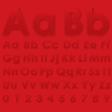 Alphabet pseudo 3d letters on a redのイラスト素材