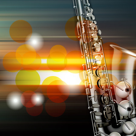 abstract music blur background with saxophoneのイラスト素材