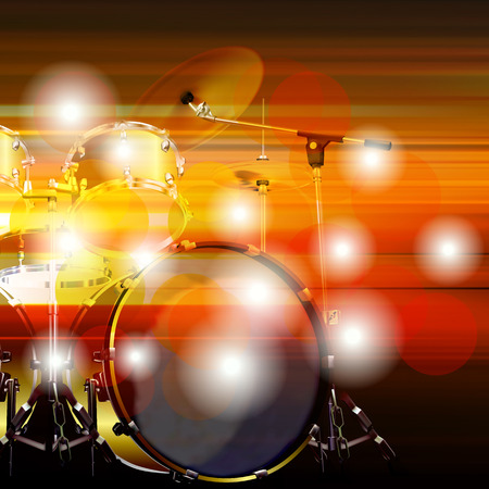 blur music background with drum kitのイラスト素材