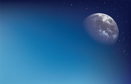 Abstract background with moon on the day sky vector illustrationのイラスト素材