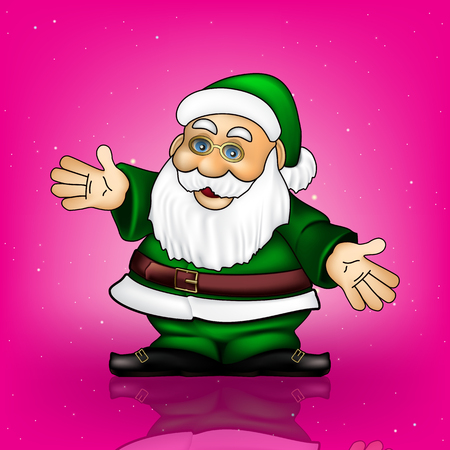 Christmas pink greeting with Santa Claus and snowflakesのイラスト素材