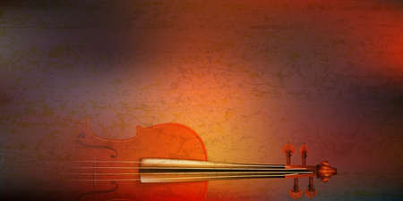 abstract grunge background with violin on brownの写真素材