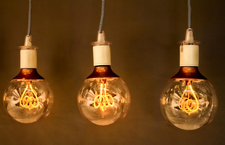 Three hanging lampsの写真素材