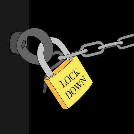 Vector illustration designs around the world are locked in because of the coronavirusのイラスト素材