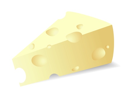 Vector illustration of a piece of cheese  Isolated on white background のイラスト素材