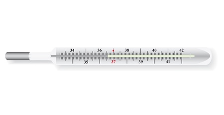 The vector thermometer on the isolated white backgroundのイラスト素材