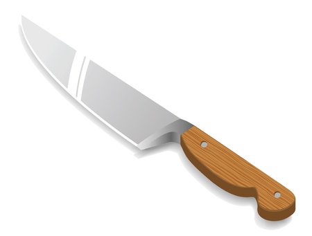 Vector illustration of a kitchen knife on the isolated white backgroundのイラスト素材