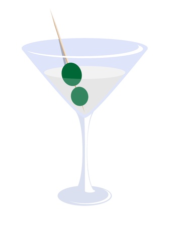 vector illustration of a glass of martini with olivesのイラスト素材