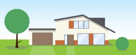 A front view of a wonderful country houseのイラスト素材