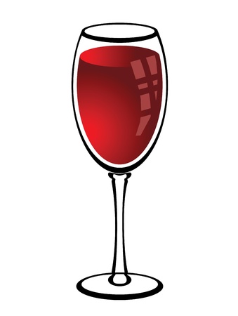 vector illustration of a glass with red wine on a white backgroundのイラスト素材