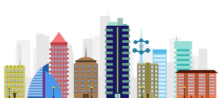 Vector illustration of a city panorama  City Skyline のイラスト素材