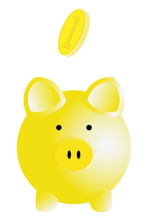 the vector illustration of a piggy bank with a gradient, contains EPS8のイラスト素材