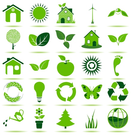 25 premium eco icons for your designs, print or Web project のイラスト素材