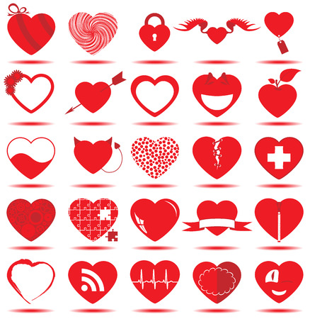 25 premium heart icons for your designs, print or Web project.のイラスト素材