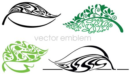 Leaves. Vector set of logo design templates. Elements for your design.のイラスト素材