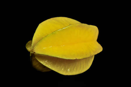 closeup from a yellow star fruitの写真素材