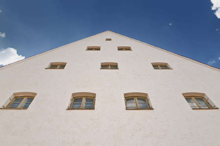 gable with windows in the cityの写真素材
